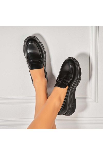 Joana Women's casual shoes in black eco-leather Sierra