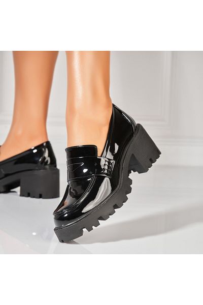 Joana Pantofi dama casual Negri din Piele Ecologica Lacuita Ansh
