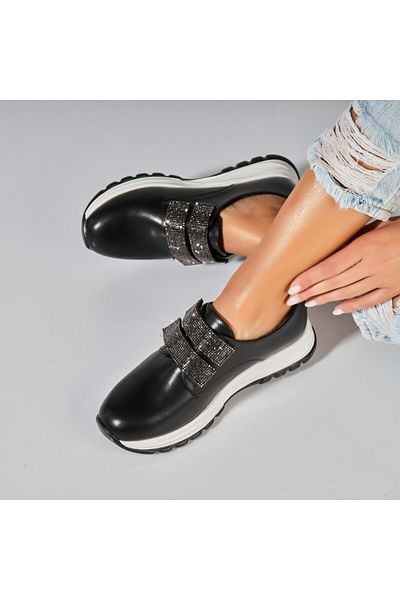 Joana Pantofi dama casual Negri din Piele Ecologica Alaia