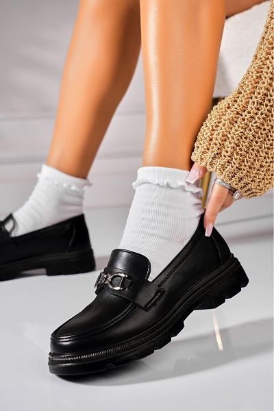 Joana Women's casual shoes in black ecological leather Zahia