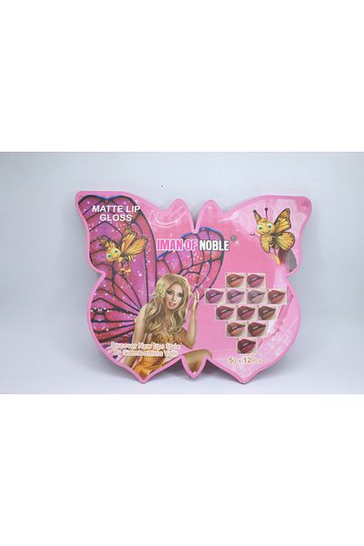 IMAN OF NOBLE Sada 12 rtěnek, Iman Of Noble, matné tělové rtěnky, odstín Butterfly