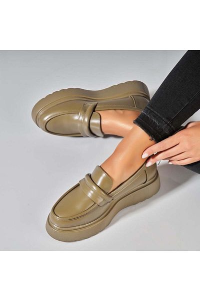 Joana Women's Casual Green Shoes Made of Lilac Ecological Leather
