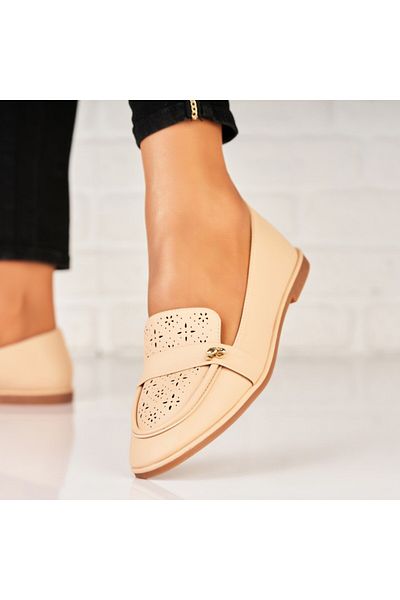 Joana Women's Casual Shoes Cream Made of Zalah Ecological Leather