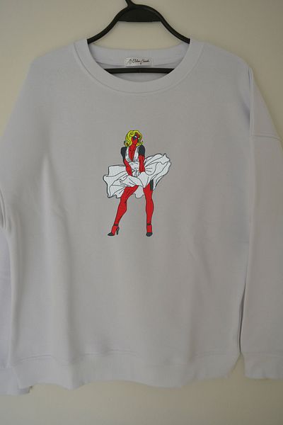 EldenStitch Φούτερ Lady Deadpool με κέντημα Unisex Oversize