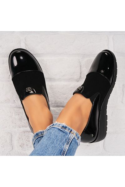 Joana Women's Casual Shoes Black Patent Leather Liv