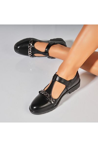 Joana Women's Casual Shoes Black Made of Sinan Eco-Leather