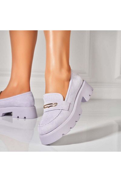 Joana Pantofi dama casual Mov din Piele Ecologica Intoarsa Kristine