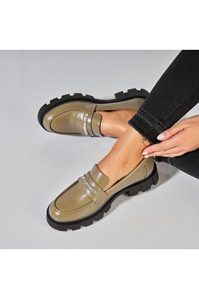 Joana Women's Casual Green Shoes Made of Demi Eco-Leather