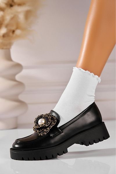 Joana Women's casual shoes in black ecological leather Zanora