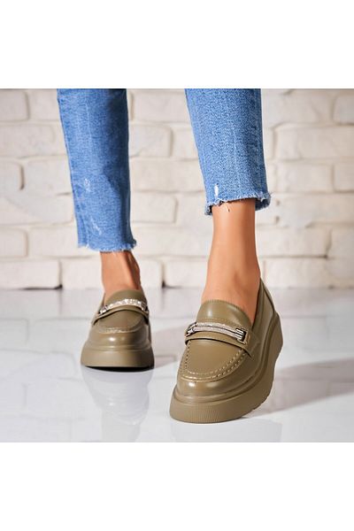 Joana Women's Casual Green Shoes Made of Amory Eco-Leather