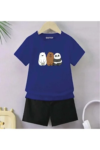 Gutsy Children's T-Shirt Shorts Boy/Girl Set of 3 Panda Printed