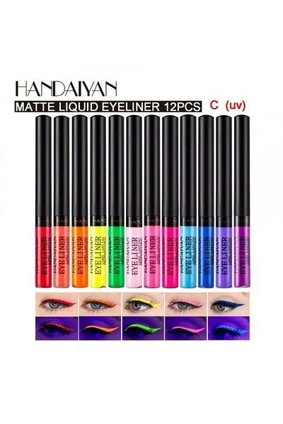 Handaiyan Σετ 12 Tusuri de Ochi Mate UV, Handaiyan, Υγρό Eyeliner, Love, C, 12 x 2 g