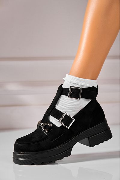 Joana Women's casual shoes in black suede leather Mazari2