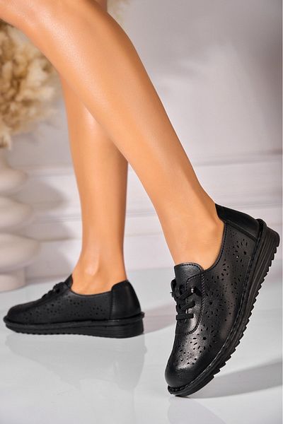 Joana Women's Casual Black Shoes Made of Nakoa Ecological Leather