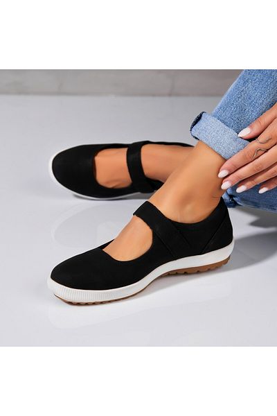 Joana Women's casual shoes in black Alenia ecological leather