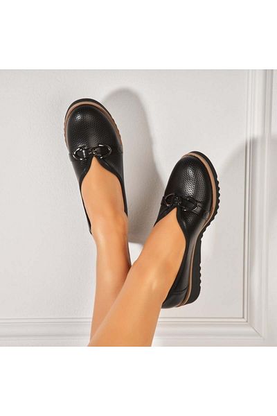 Joana Women's Casual Shoes Black Made of Della Ecological Leather