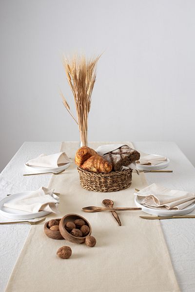 Wellstil Organic Raw Linen Runner - Υφή 40x150