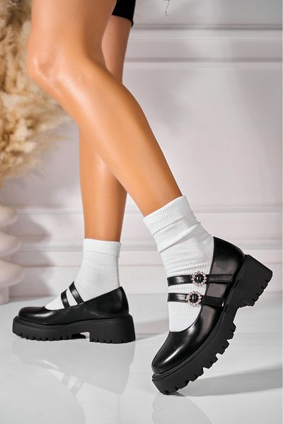 Joana Women's casual shoes in black ecological leather Mirana