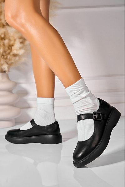 Joana Women's Casual Black Shoes Made of Corissa Eco-Leather