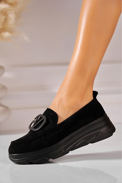 Joana Women's Casual Black Shoes Made of Eco-Suede Leather Jesalyn