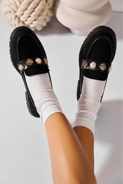Joana Women's casual shoes in black ecological leather Tiani