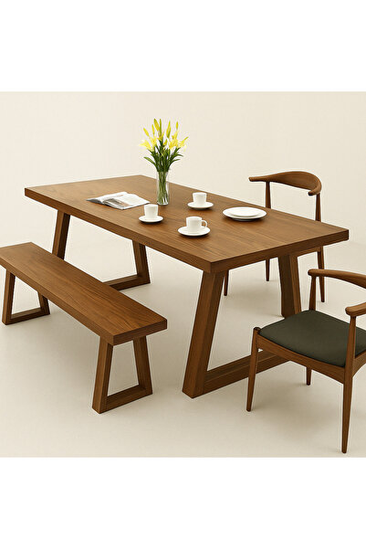 Timber'sTeam -Dora- Ahşap Yemek Masası / Ağaç Toplantı Masası / Çalışma Masas...