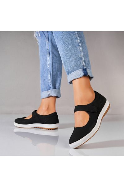 Joana Women's casual shoes in black Alenia ecological leather