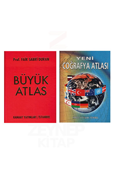 Kanaat Yayınları Yeni Coğrafya Atlası ve Prof. Faik Sabri Duran Büyük Atlas(C...