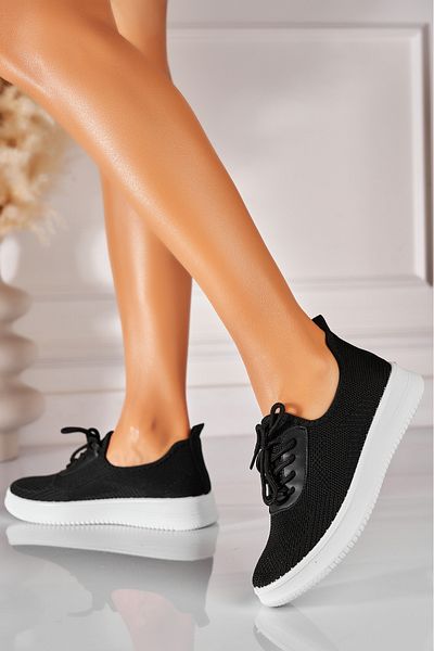 Joana Women's casual shoes in black fabric Yasmina