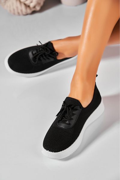 Joana Women's casual shoes in black fabric Yasmina