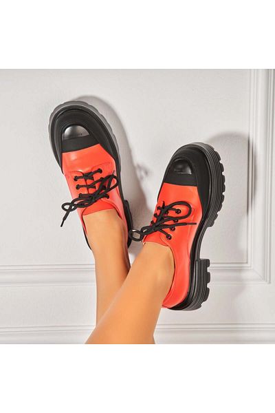 Joana Women's Casual Orange Shoes Made of Heidi Eco-Leather