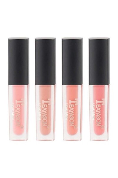 Teayason Set 4 Rujuri Lichide Mate, Teayason, Matte, Baby Got Peach