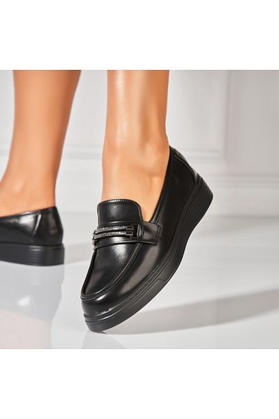 Joana Women's casual shoes in black eco-leather Yohan