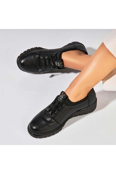 Joana Women's casual shoes in black Fira ecological leather