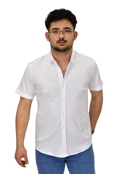 Raymons Ανδρικό πουκάμισο με κουμπιά Mercerized T-shirt 4680 BGL-ST04531