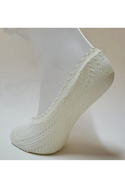 ALYA Kadın File Dantelli 10 Lu Pamuklu Görünmez Babet Çorap Karışık Renk