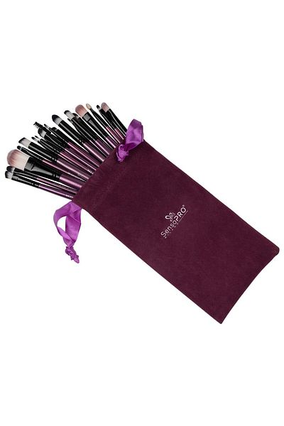 Makeup Mauve Brushes 20-piece makeup brush set, storage case included