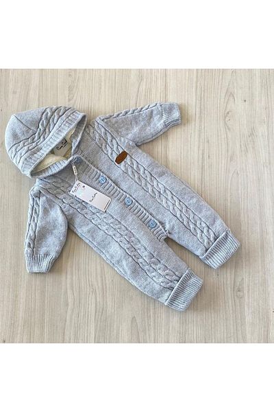 Pierre Cardin Welsoft Unisex Winter Knitwear Baby Onesie - Lined, Fur Plush Filled