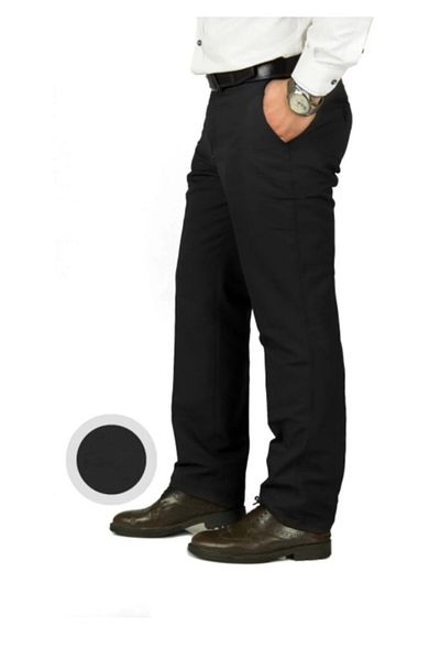 Rewoly Men's Classic Cut Black Linen Pants