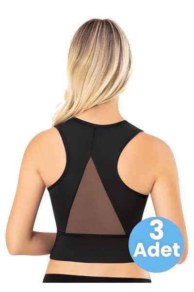 Tezzgelsin Жіночий триколірний бюстгальтер з широкими бретелями, хвилястим кроєм та вставкою з тканини