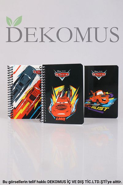 CARS Dekomus with Licensed Cars "Single" Spiralli A6 80 Sheets Block