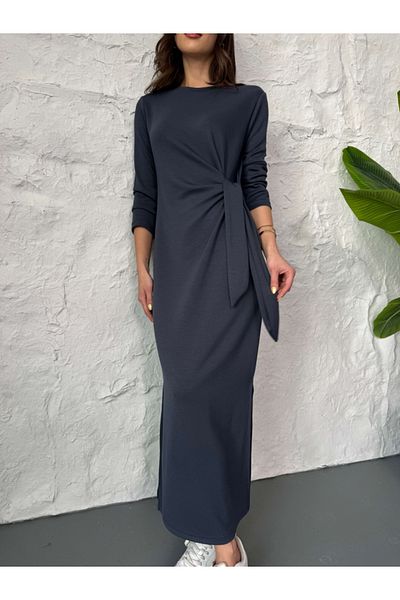 Elif Özbey Butik Smoked Side Tie Modal Φόρεμα