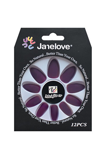 janelove Sada 12 matných umělých nehtů, Janelove, matné, fialové