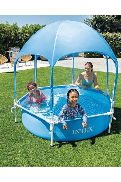 Intex Above-Ground Metal Frame Pool with Canopy (28209EP) — Built-in Mister, 1.8m x 0.38m, 700 L
