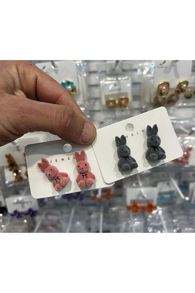 ÇELİKSİLVERTAKI Cute Rabbit Earrings