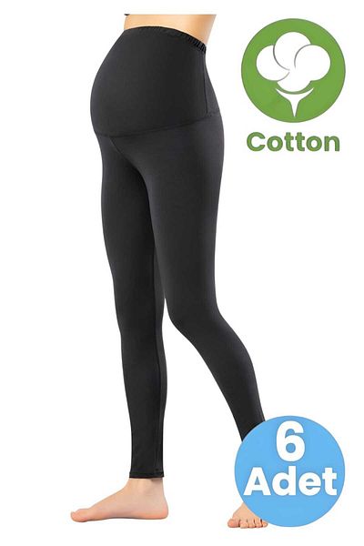 Tezzgelsin Women's 6-Pack Cotton Long Maternity Tights