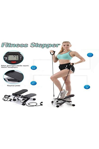 POBO Stepper Egzersiz Aleti Tırmanıcısı Crosstep Adım Bandı Step Direnç Bandı Lcd Ekranlı Adım Egzersiz