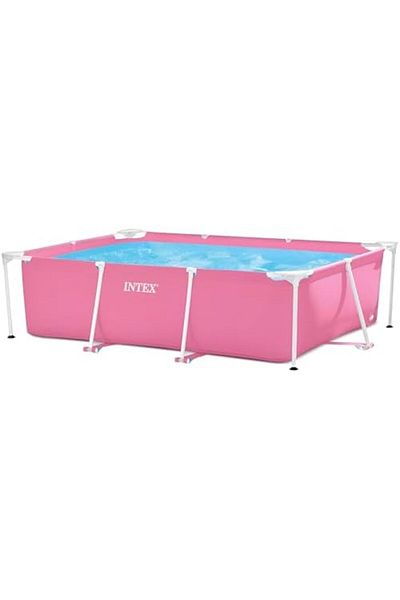 Intex Above-Ground Rectangular Swimming Pool with Dual Outlet, Pink, 2.2m x 58cm by Intex