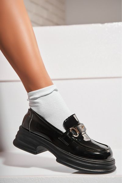 Joana Women's Casual Black Shoes Made of Ecological Patent Leather Valerie