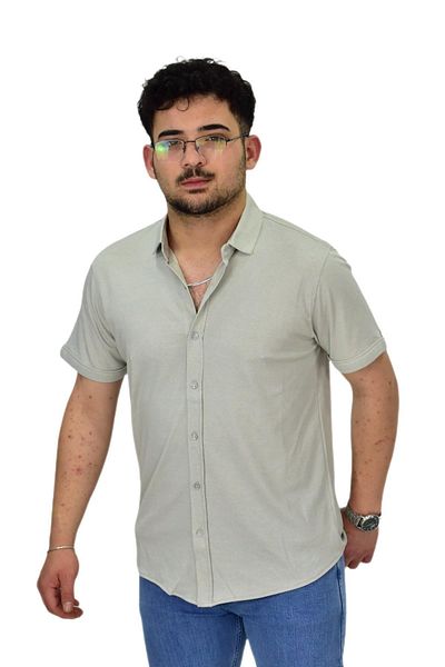 Raymons Ανδρικό πουκάμισο με κουμπιά Mercerized T-shirt 4680 BGL-ST04531